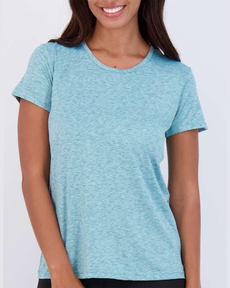 REALESSENTIALS Real Essentials 5 Pack: Women's Short Sleeve T-Shirts Workout Tops Fitness Pilates Gym Activewear Athletic (Plus Available), Set 1, L, Pack of 5 - Image 3